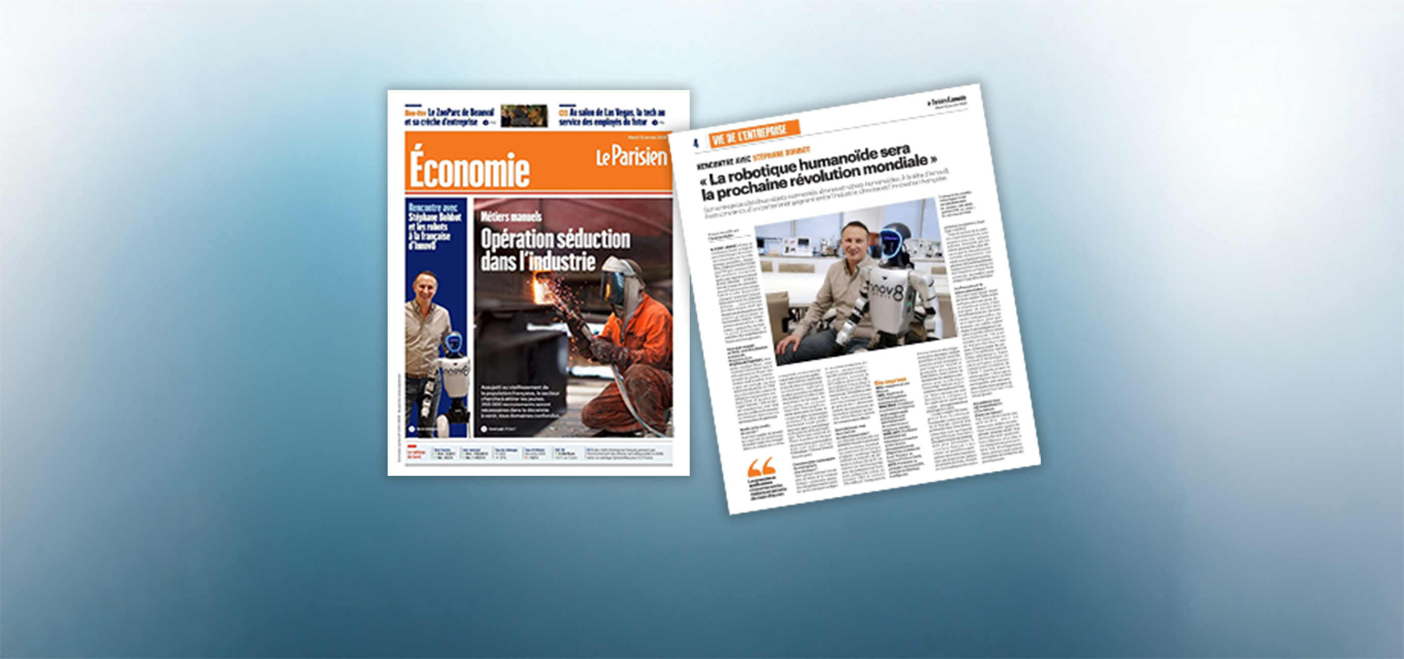 Robot humanoïde industriel illustrant la révolution de la robotique et de l’IA en France