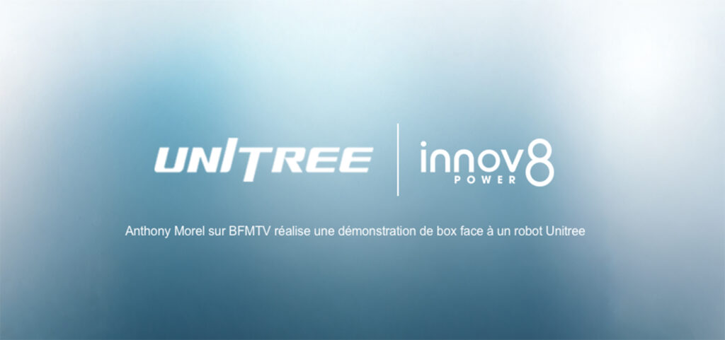 Anthony Morel en Live sur BFMTV réalise une démonstration de box face à un robot Unitree