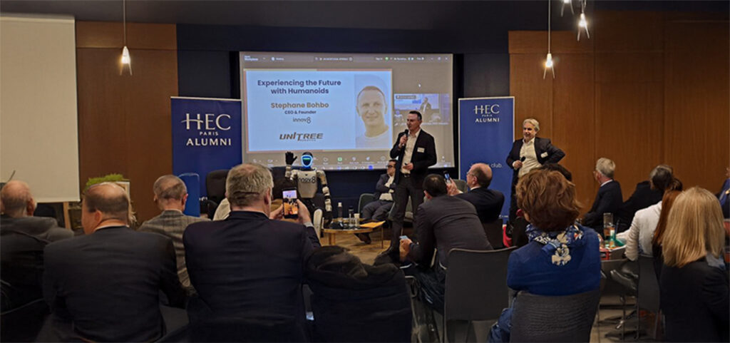 IA humanoïdes HEC Alumni House Insights – conférence 2026 avec Stephane Bohbot et robots Unitree